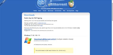 qbittorrent official website.